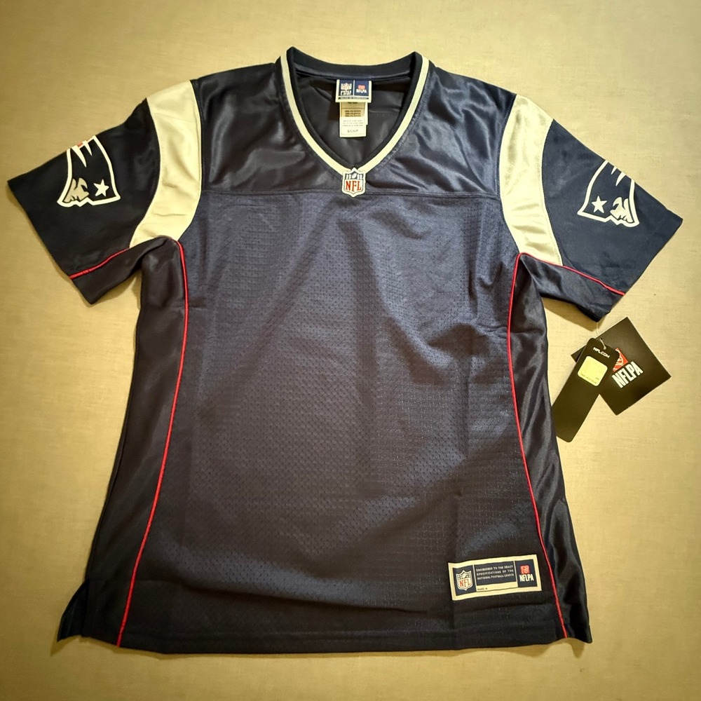 NFL Pro Line‎ New England Patriots Jersey Womens Small Blue Blank Short Sleeve